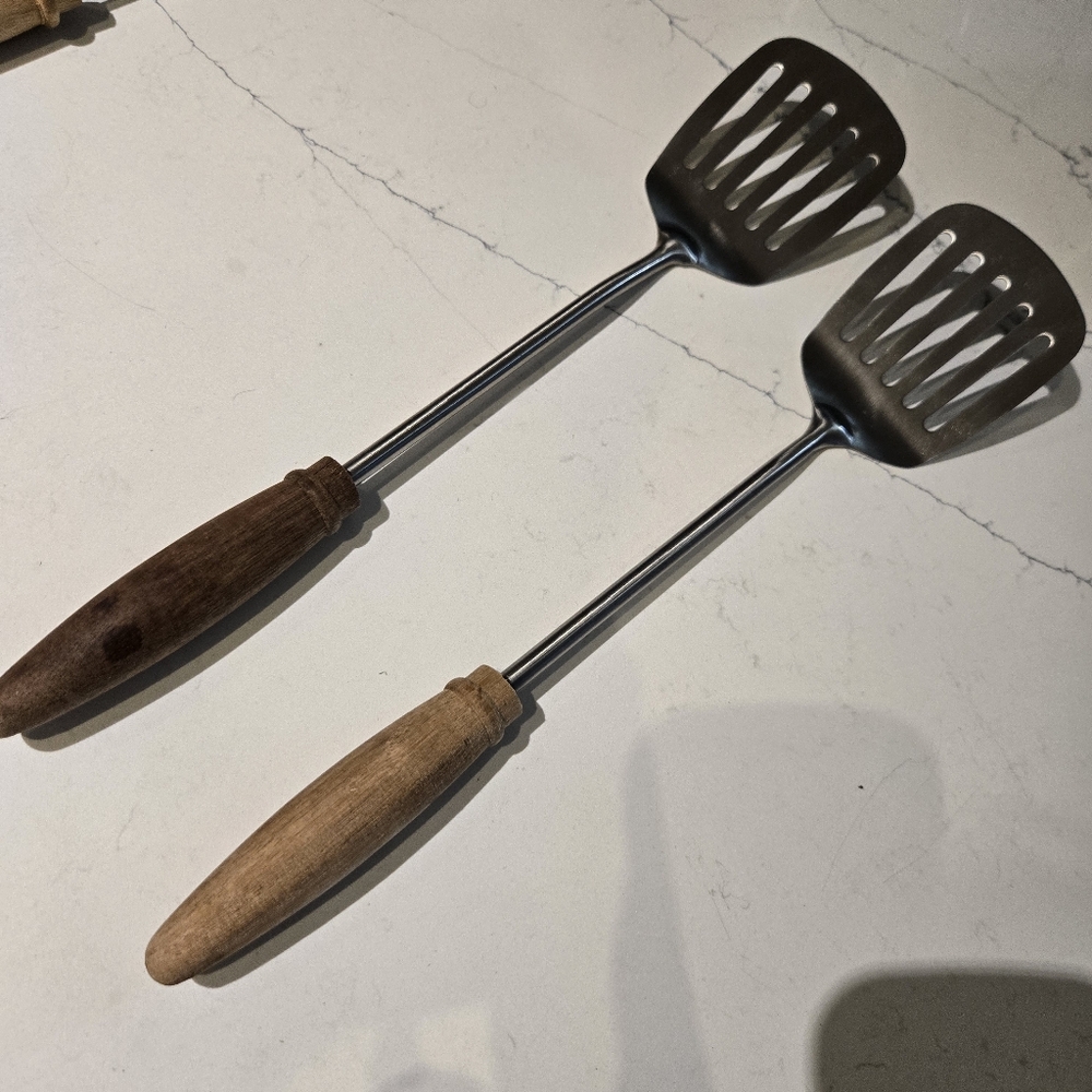 Zara Home Stainless Steel and Wooden Handle Flipper